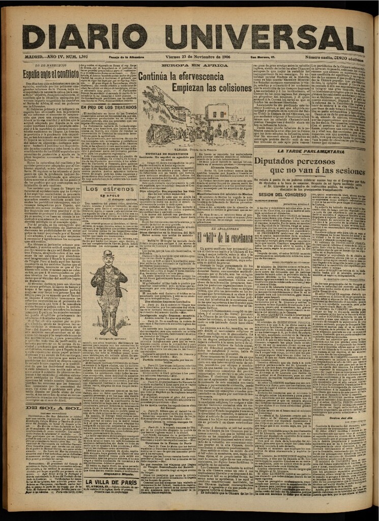Miniatura de Diario Universal del 23 de noviembre de 1906, edición de noche