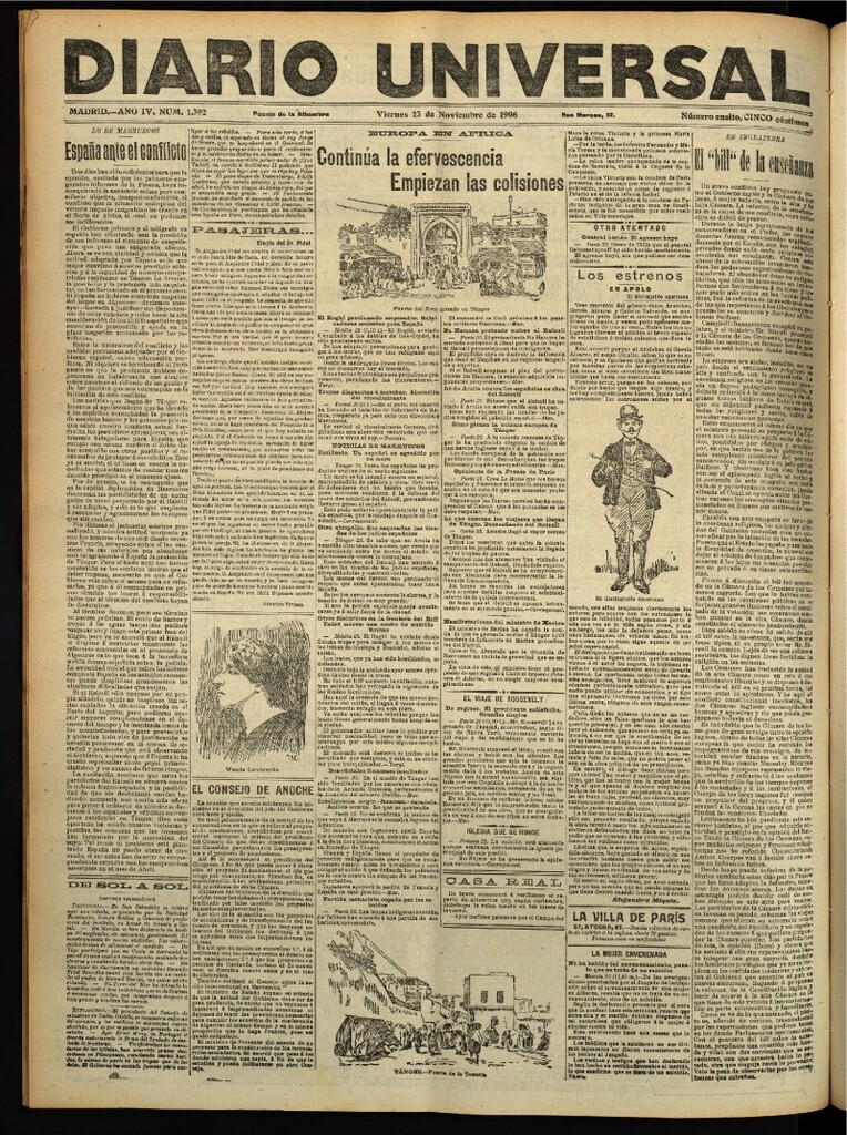 Miniatura de Diario Universal del 23 de noviembre de 1906, edición de tarde