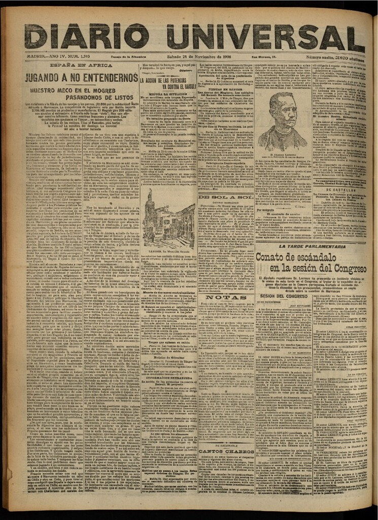 Miniatura de Diario Universal del 24 de noviembre de 1906, edición de noche