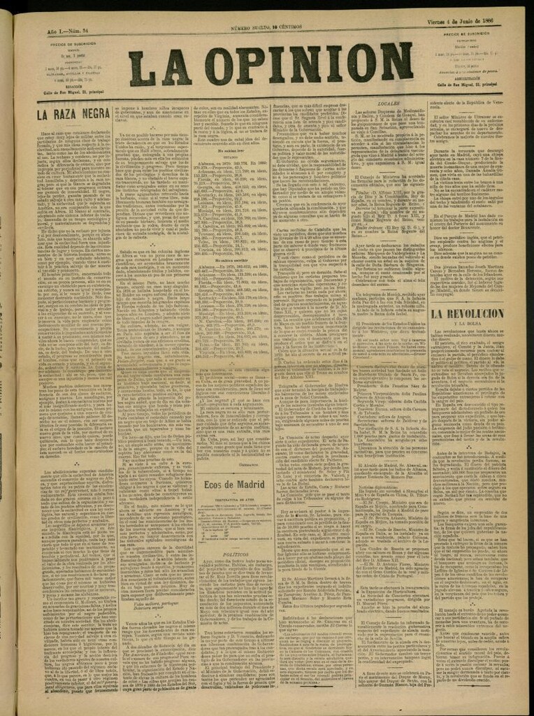 Miniatura de La Opinión del 4 de junio de 1886, nº 34