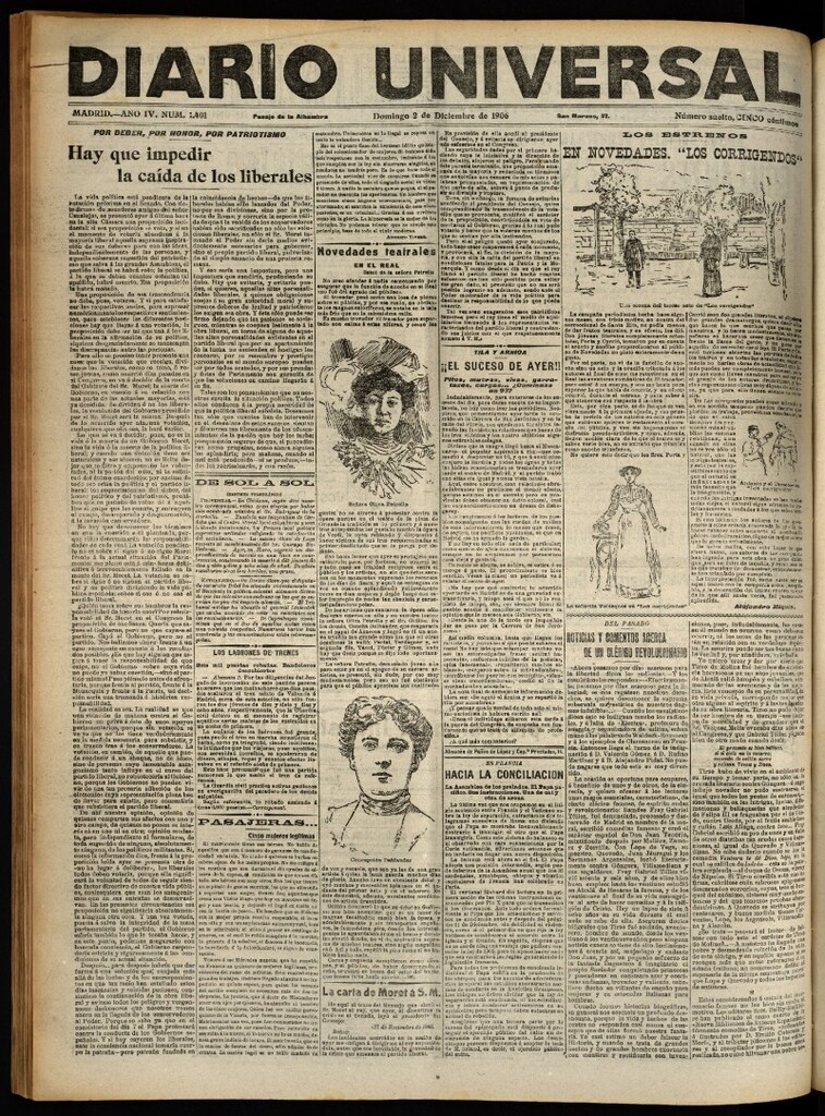 Miniatura de Diario Universal del 2 de diciembre de 1906, edición de noche