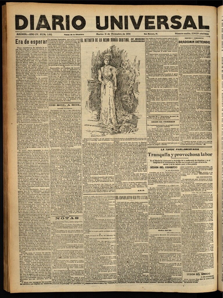 Miniatura de Diario Universal del 11 de diciembre de 1906, edición de noche