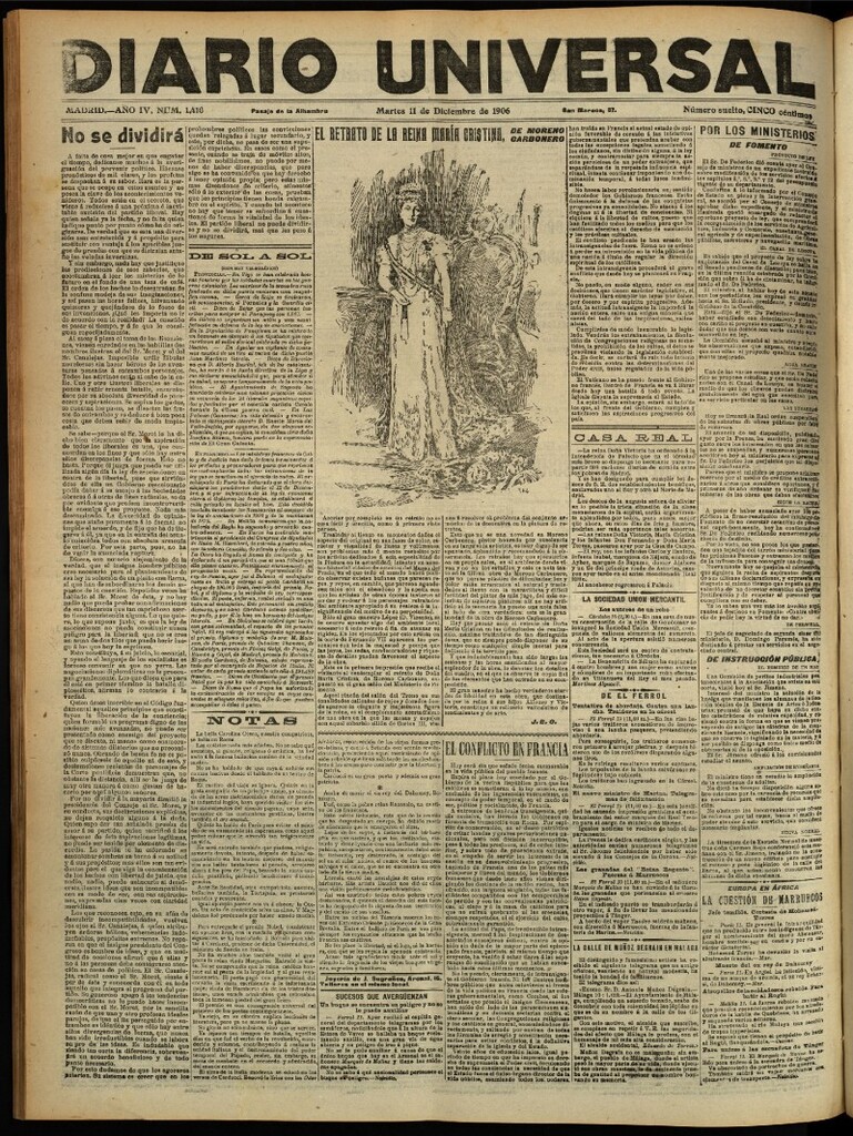 Miniatura de Diario Universal del 11 de diciembre de 1906, edición de tarde