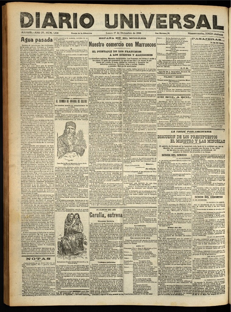 Miniatura de Diario Universal del 17 de diciembre de 1906, edición de noche