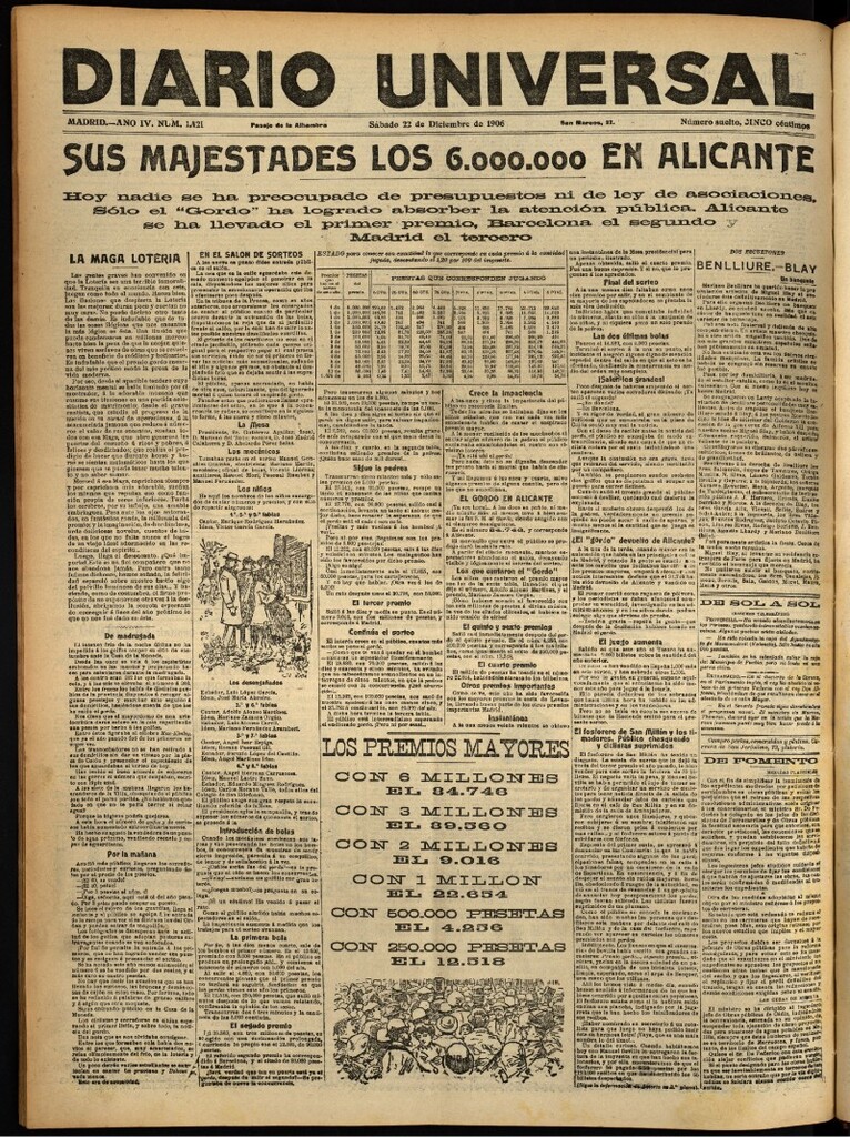 Miniatura de Diario Universal del 22 de diciembre de 1906, edición de noche