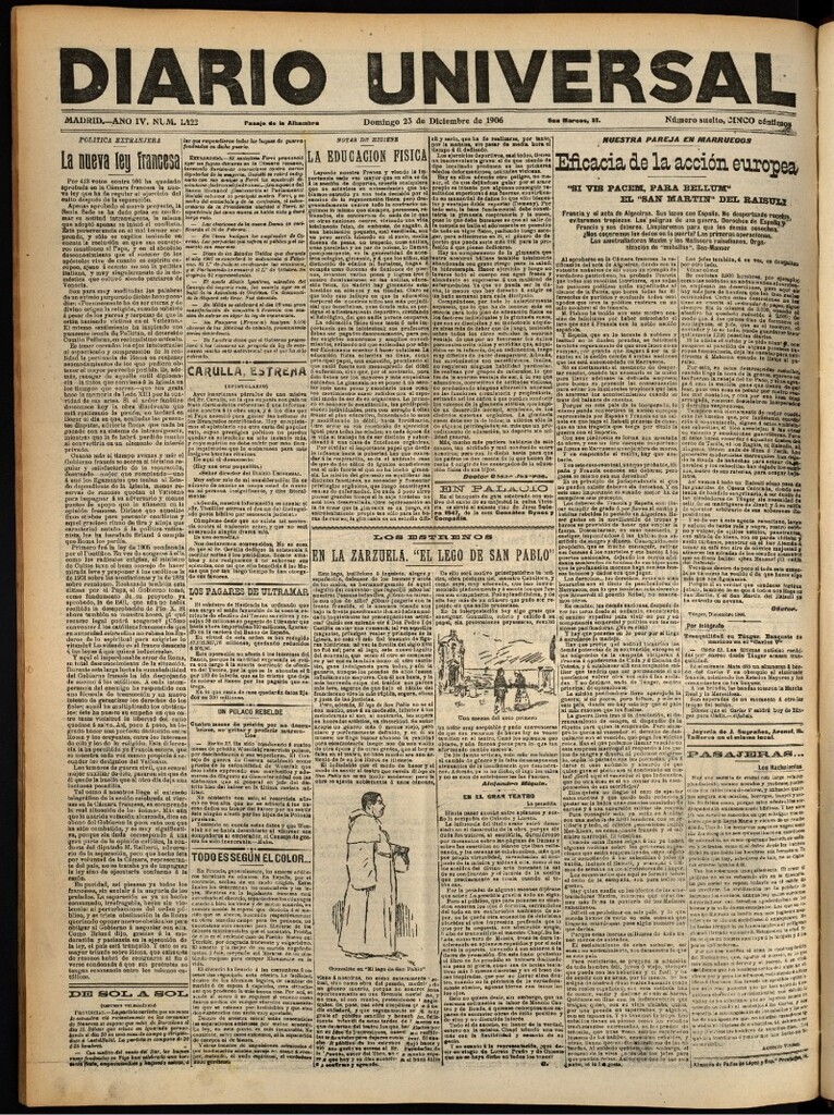 Miniatura de Diario Universal del 23 de diciembre de 1906, edición de noche
