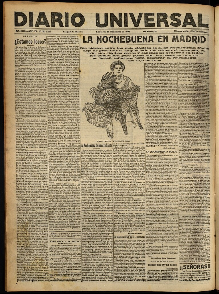 Miniatura de Diario Universal del 24 de diciembre de 1906, edición de noche