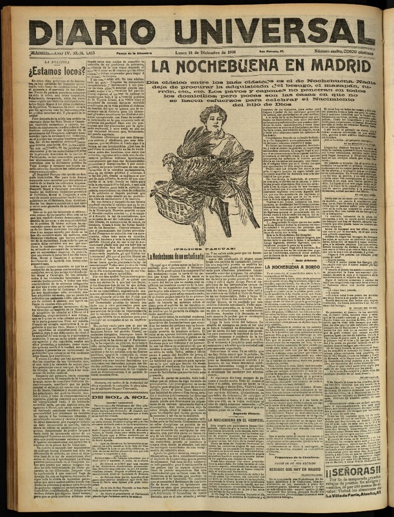 Miniatura de Diario Universal del 24 de diciembre de 1906, edición de tarde