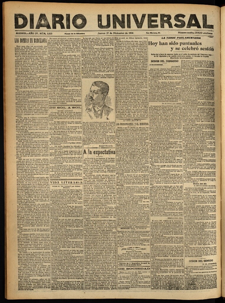 Miniatura de Diario Universal del 27 de diciembre de 1906, edición de noche
