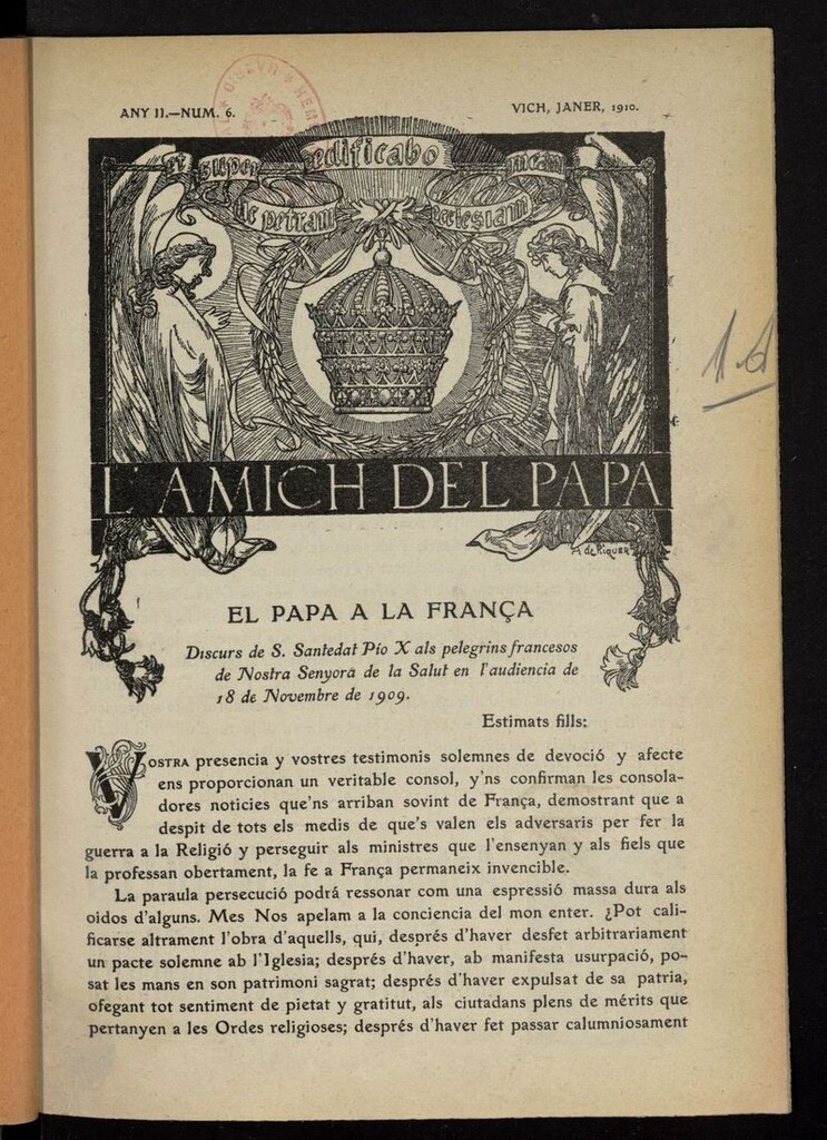 Miniatura de L´Amich del Papa