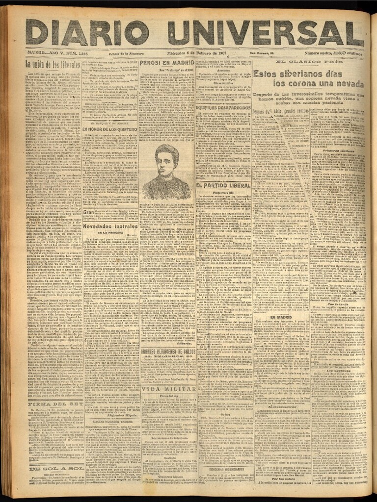 Miniatura de Diario Universal del 6 de febrero de 1907, edición de noche
