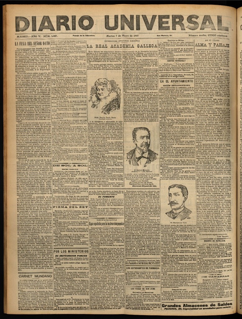 Miniatura de Diario Universal del 7 de mayo de 1907, edición de noche
