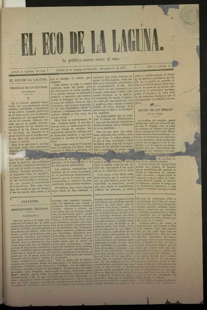 Miniatura de El Eco de la Laguna (1877)