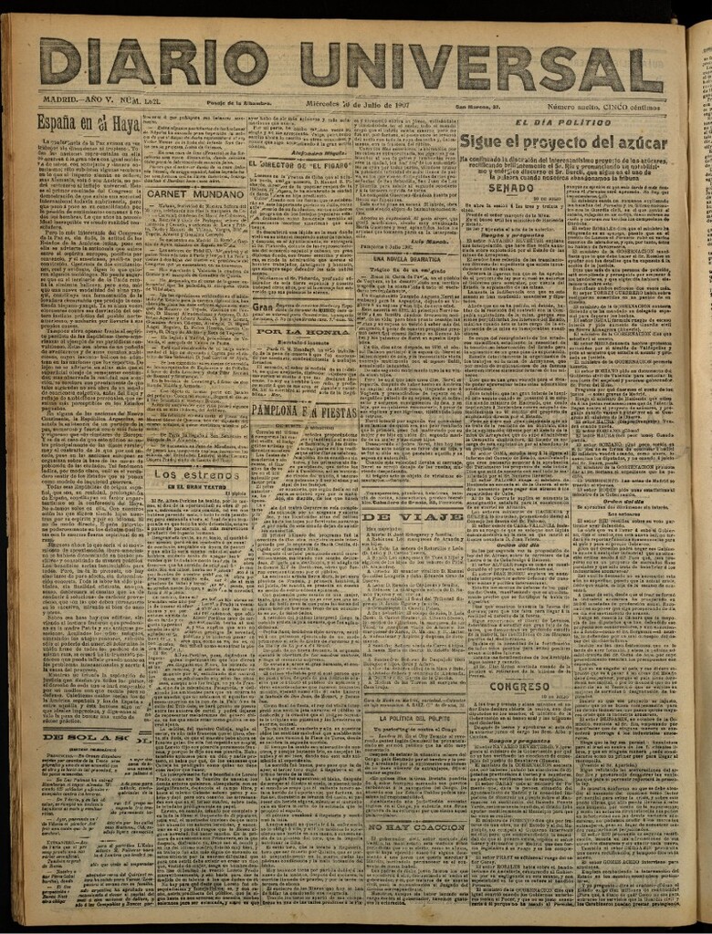 Miniatura de Diario Universal del 10 de julio de 1907