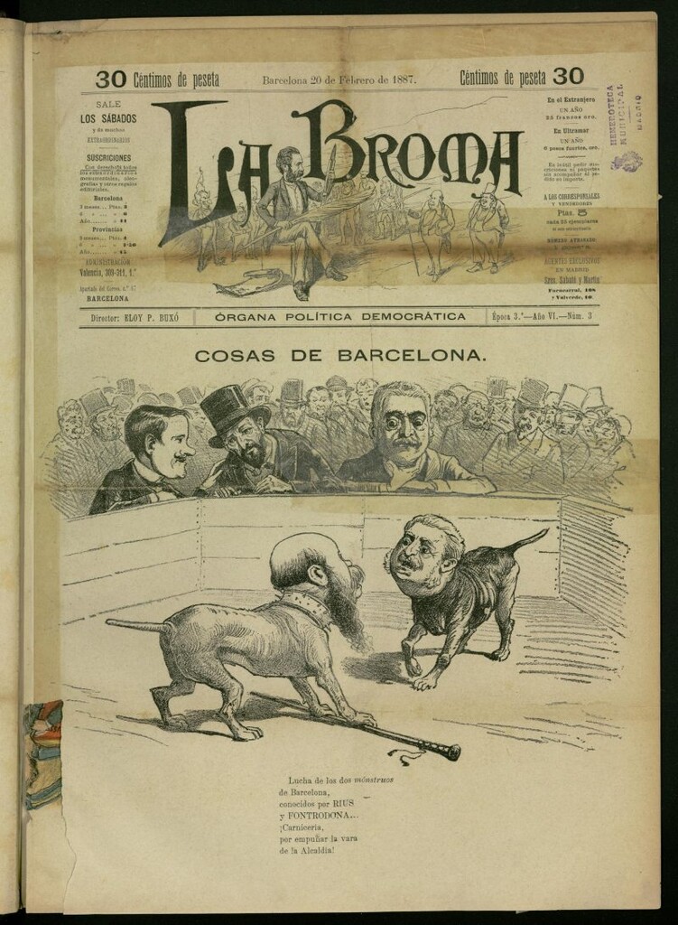 Miniatura de La Broma : órgana política liberala del 20 de febrero de 1887, nº 3