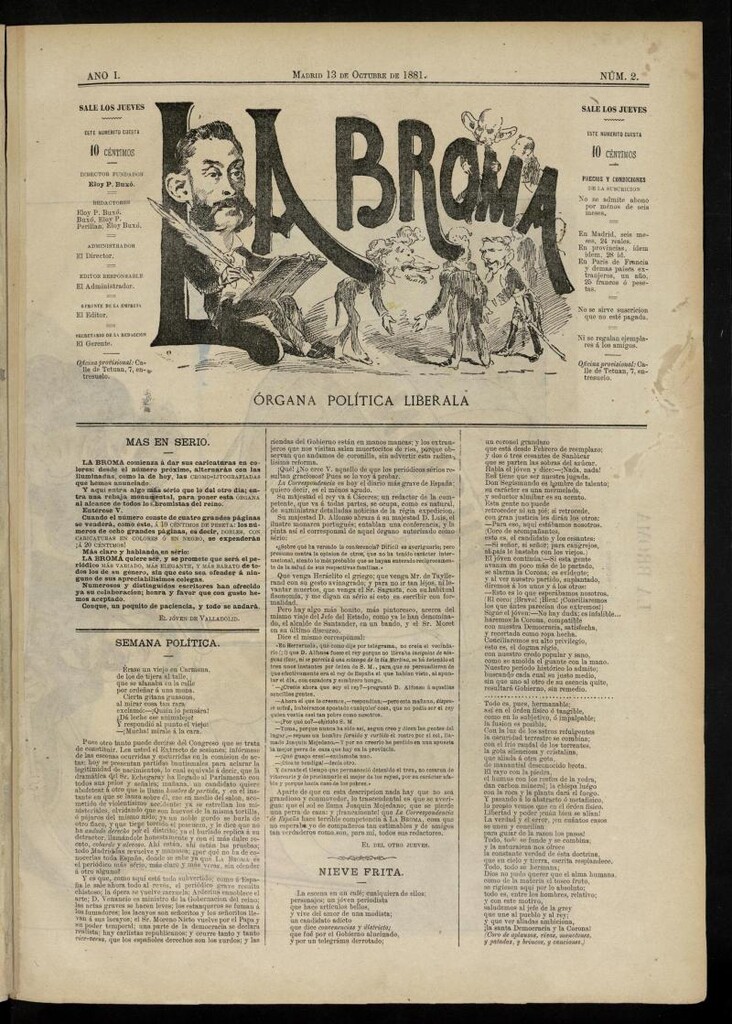 Miniatura de La Broma, del 13 de octubre de 1881, nº 2