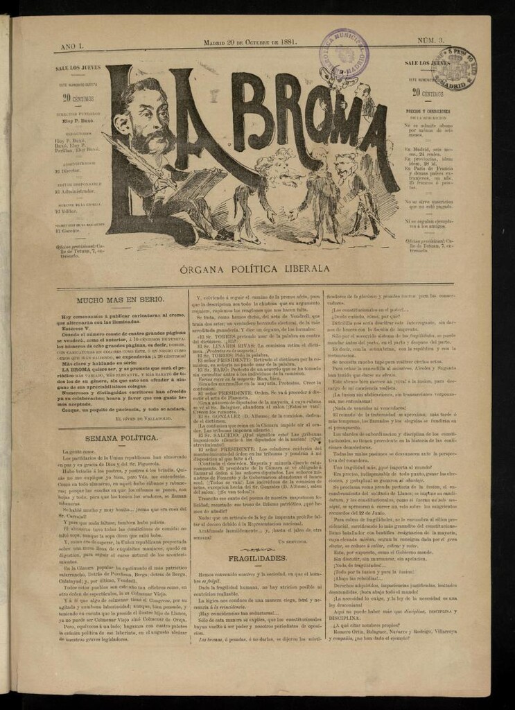 Miniatura de La Broma de 20 de octubre de 1881, nº 3