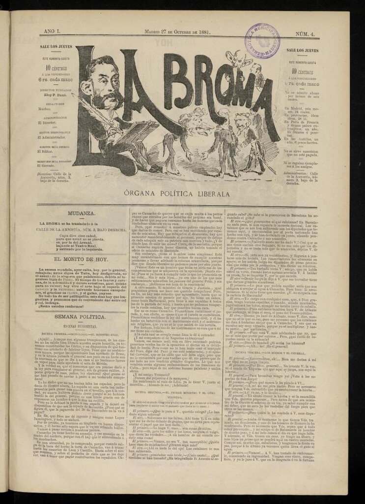 Miniatura de La Broma, de 27 de octubre de 1881, nº 4
