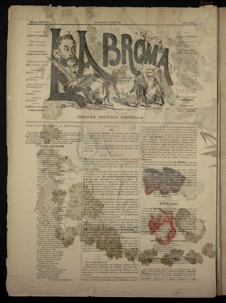 Miniatura de La Broma, prospecto para 1882