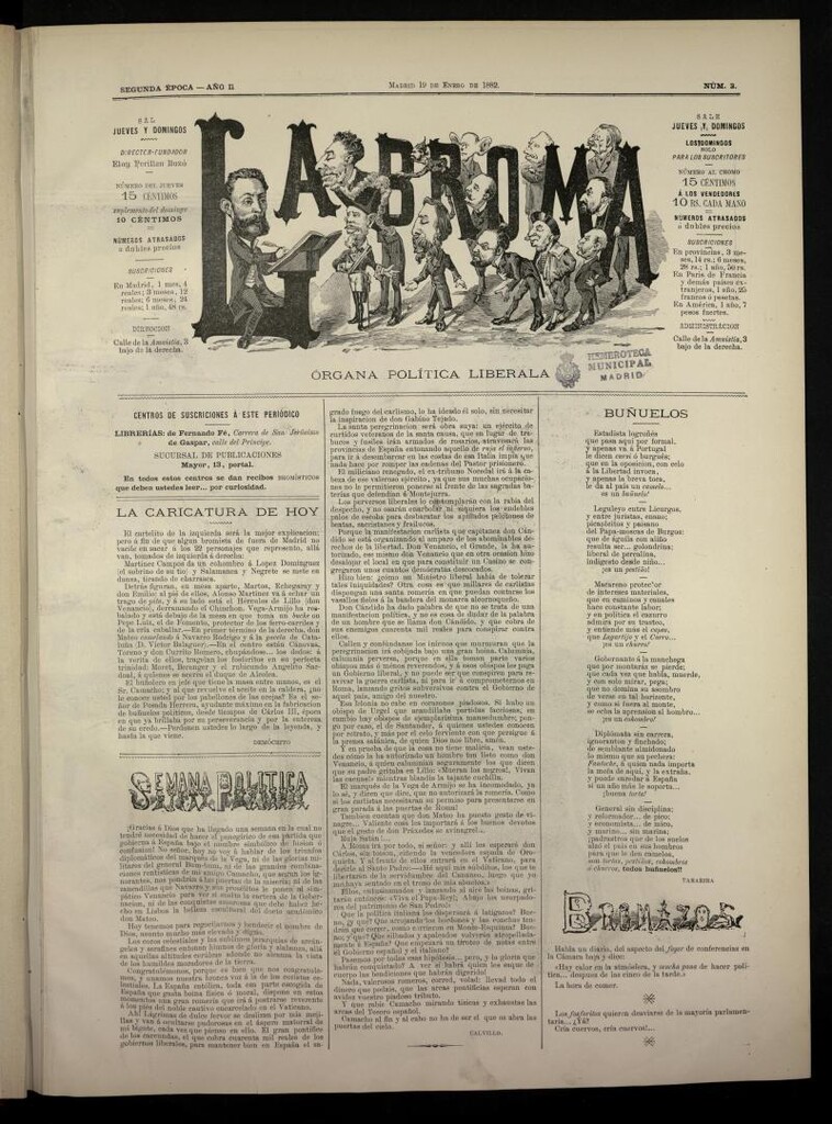 Miniatura de La Broma, de 19 de enero de 1882, nº 3