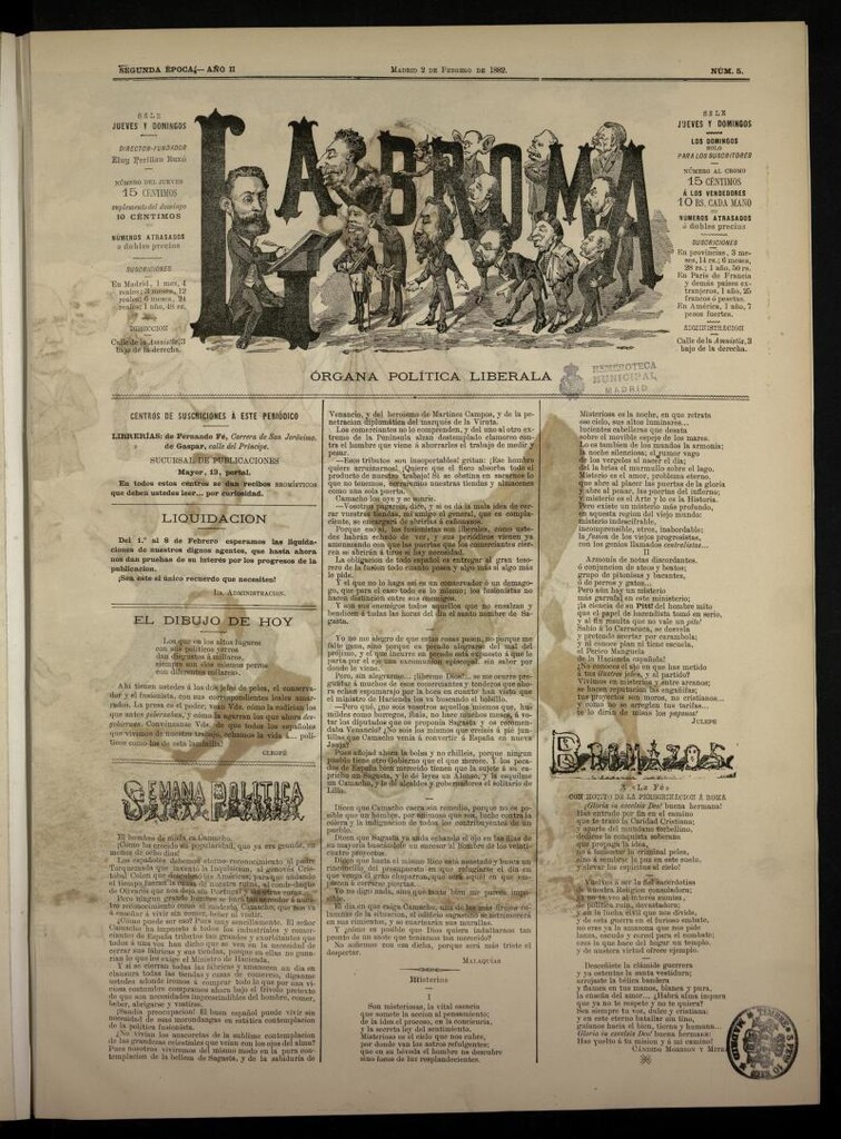 Miniatura de La Broma, de 2 de febrero de 1882, nº 5