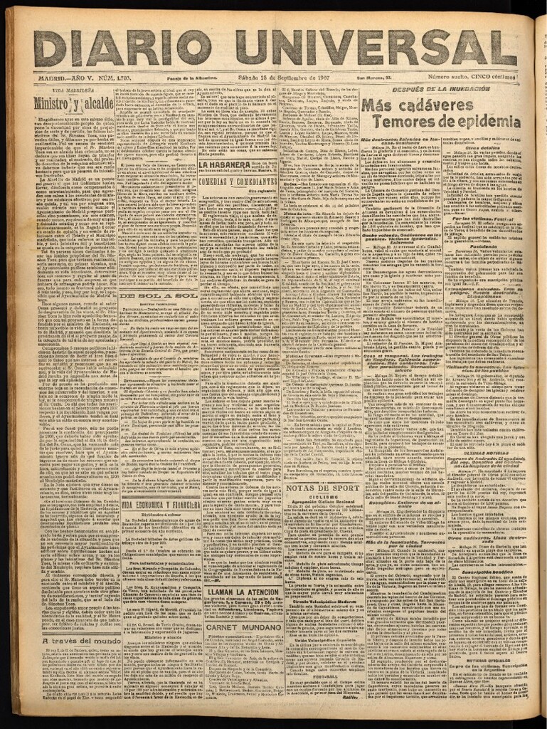 Miniatura de Diario Universal del 28 de septiembre de 1907