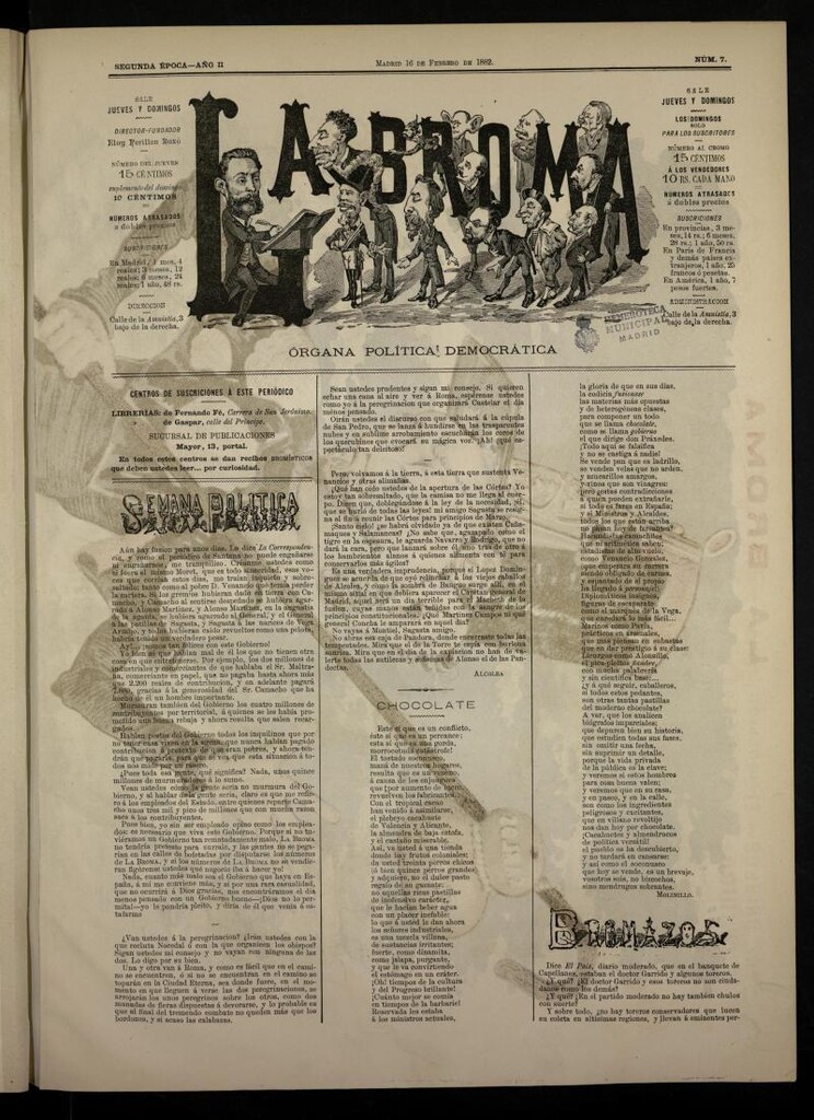 Miniatura de La Broma, de 16 de febrero de 1882, nº 7