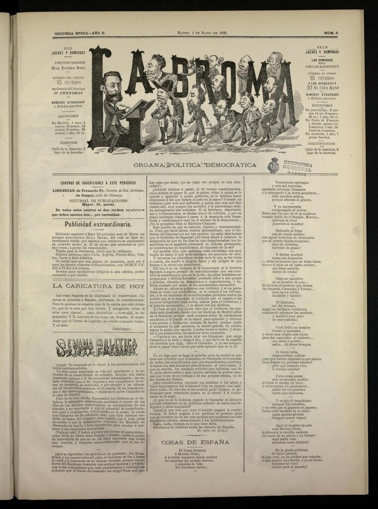 Miniatura de La Broma, de 2 de marzo de 1882, nº 9