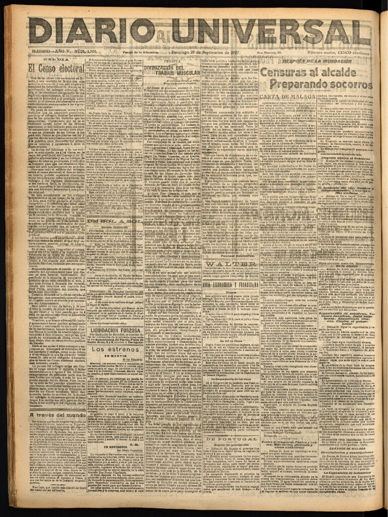 Miniatura de Diario Universal del 29 de septiembre de 1907