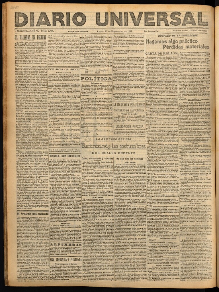 Miniatura de Diario Universal del 30 de septiembre de 1907