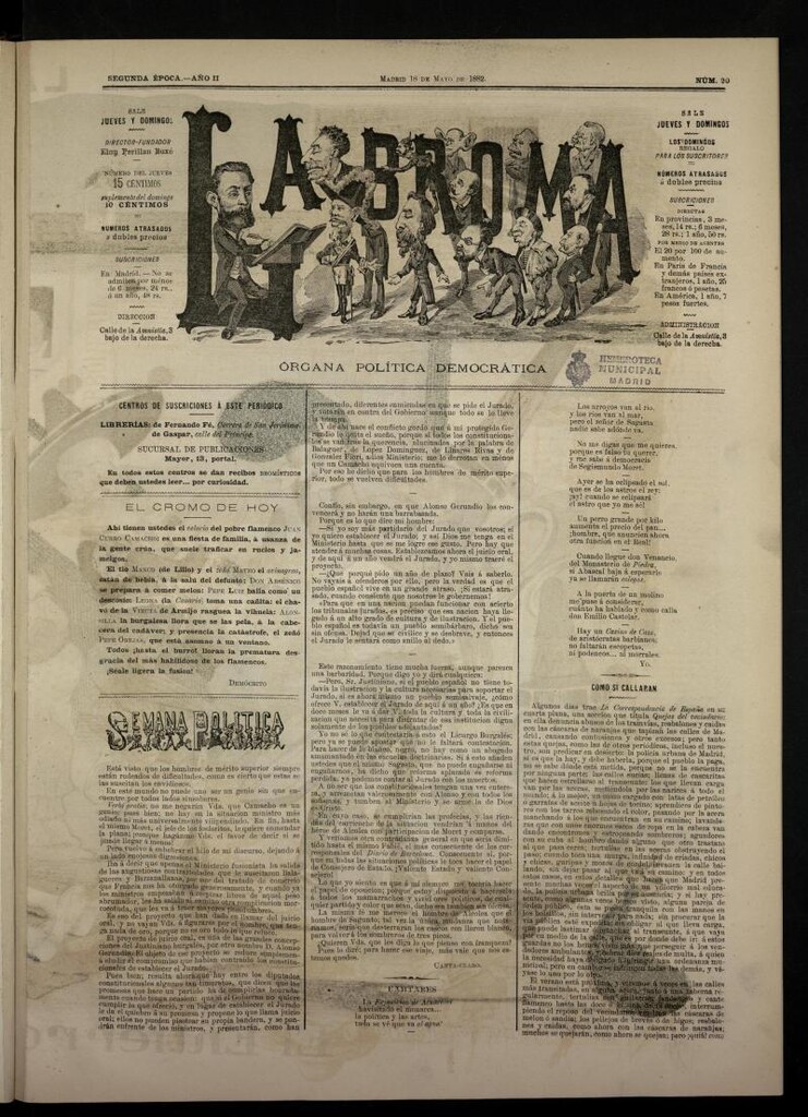 Miniatura de La Broma, de 18 de mayo de 1882, nº 20
