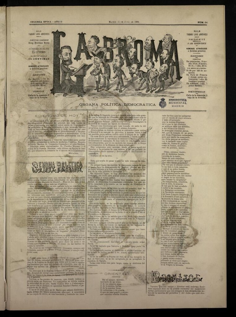 Miniatura de La Broma, de 15 de junio de 1882, nº 24