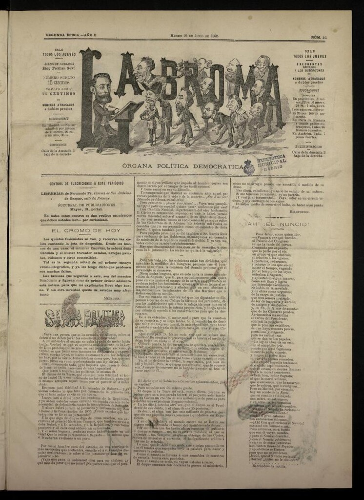 Miniatura de La Broma, de 22 de junio de 1882, nº 25