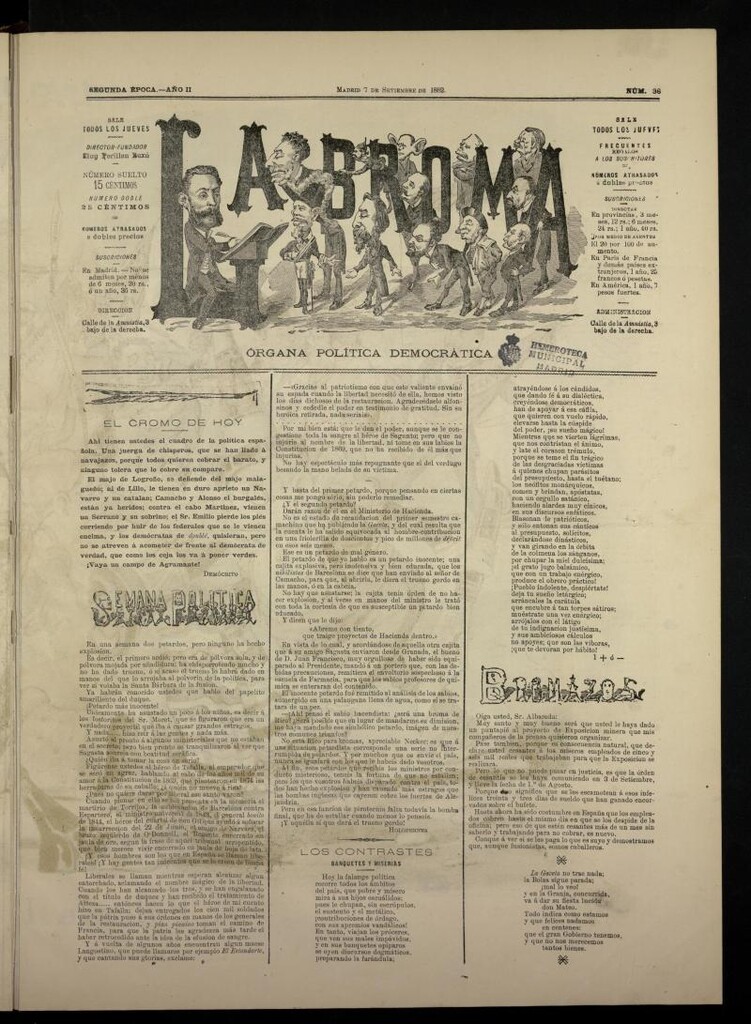 Miniatura de La Broma, de 7 de septiembre de 1882, nº 36