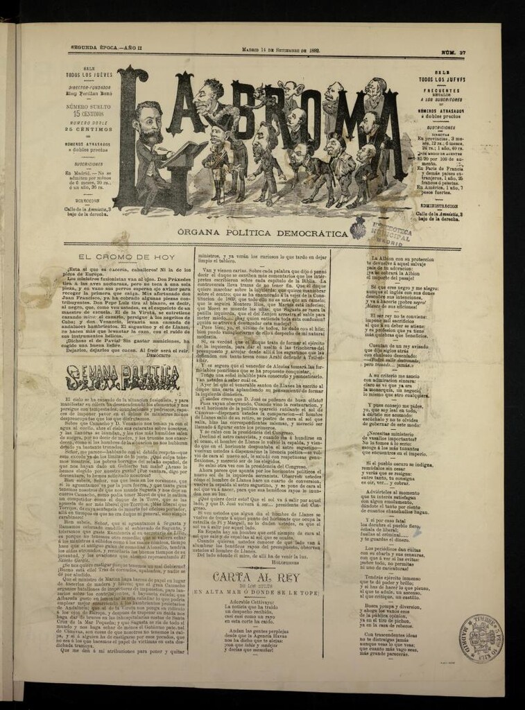 Miniatura de La Broma del 14 de septiembre de 1882, nº 37