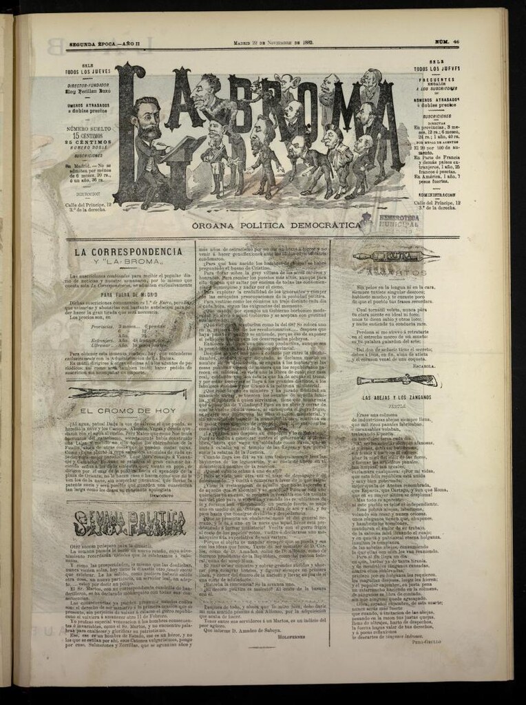 Miniatura de La Broma, de 22 de noviembre de 1882, nº 46