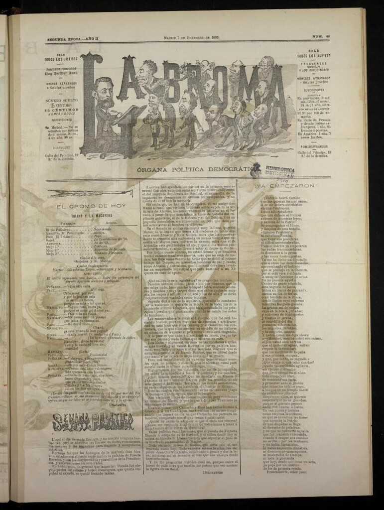 Miniatura de La Broma, de 7 de diciembre de 1882, nº 48