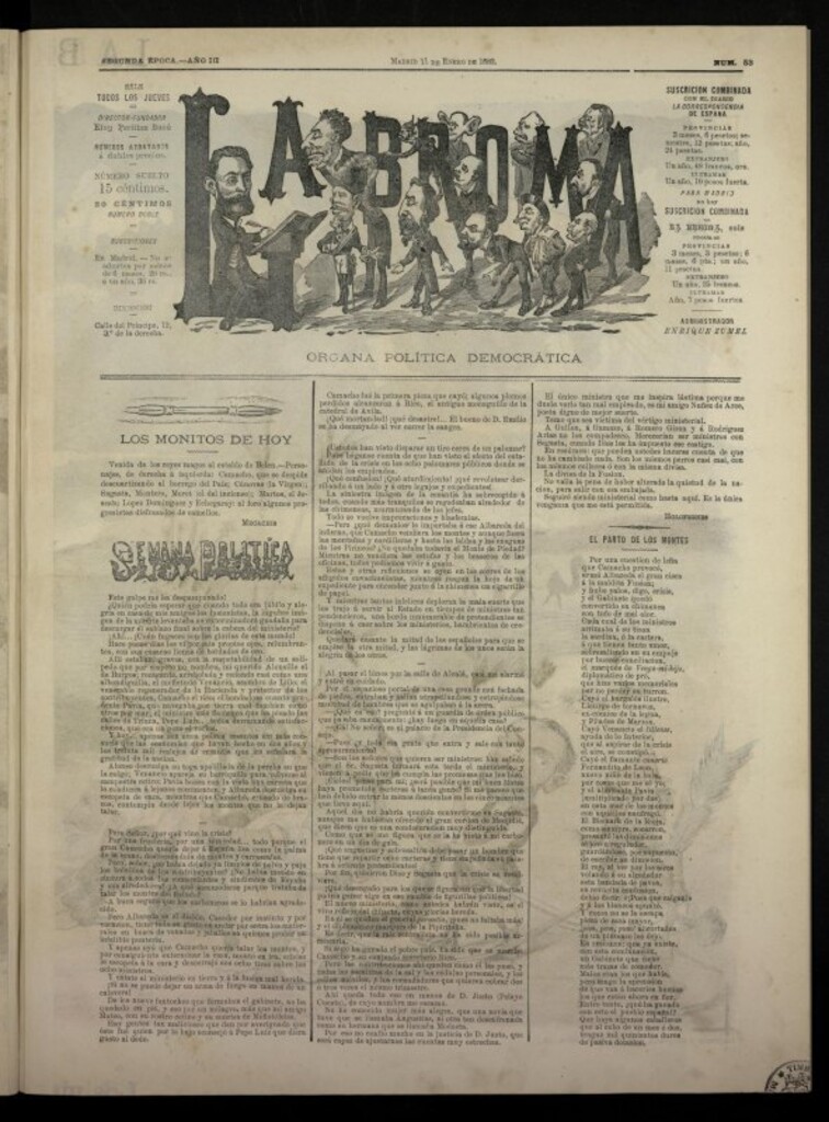 Miniatura de La Broma, de 11 de enero de 1883, nº 53