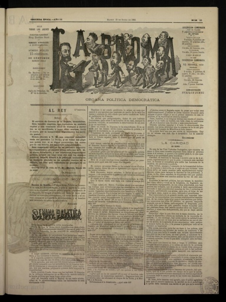 Miniatura de La Broma, de 25 de enero de 1883, nº 55