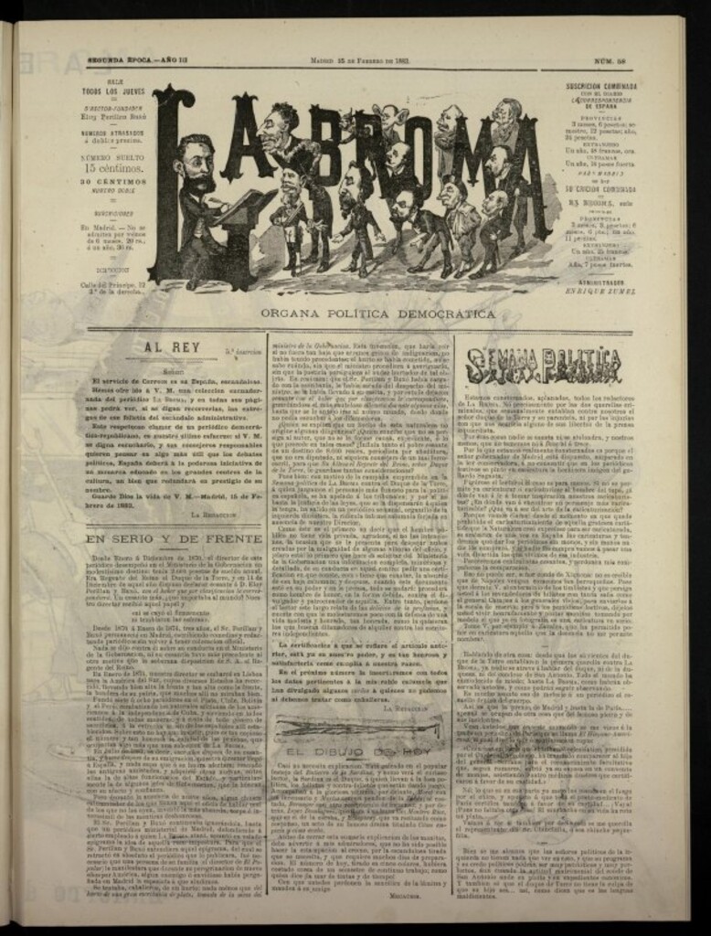 Miniatura de La Broma, de 15 de febrero de 1883, nº 58