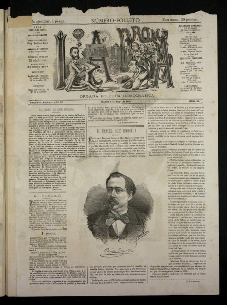 Miniatura de La Broma, de 3 de mayo de 1883, nº 69
