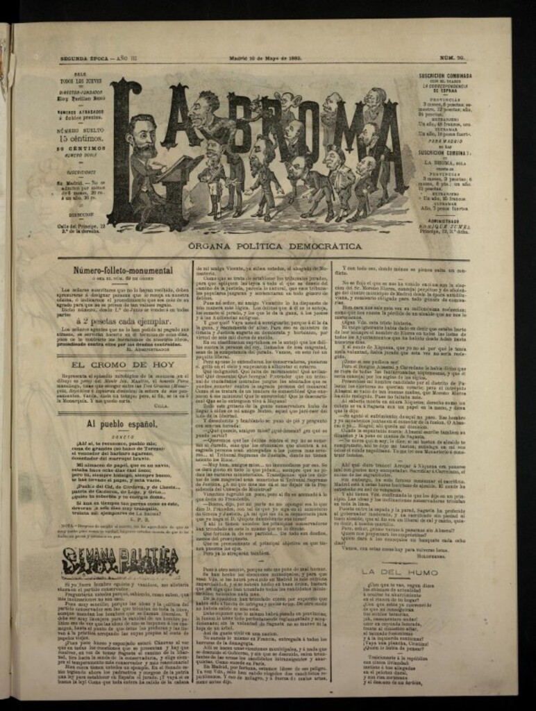 Miniatura de La Broma, de 10 de mayo de 1883, nº 70