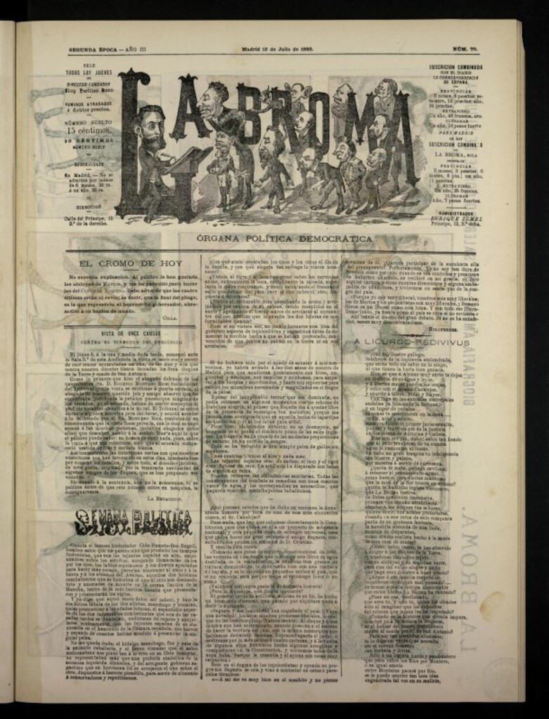 Miniatura de La Broma, de 12 de julio de 1883, nº 79