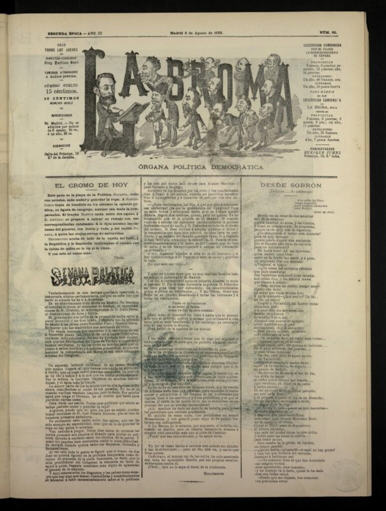 Miniatura de La Broma, de 2 de agosto de 1883, nº 82