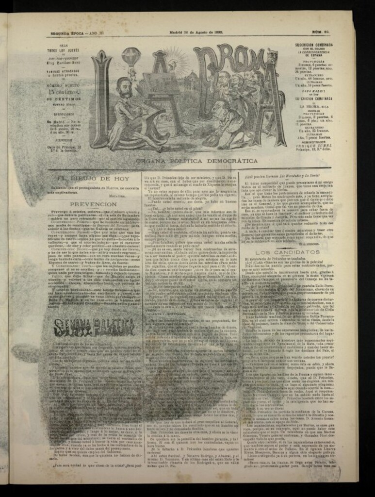 Miniatura de La Broma, de 30 de agosto de 1883, nº 86