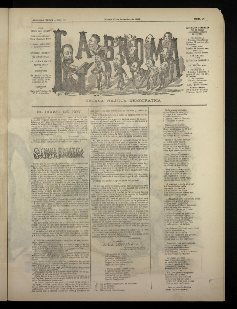 Miniatura de La Broma, de 13 de septiembre de 1883, nº 87