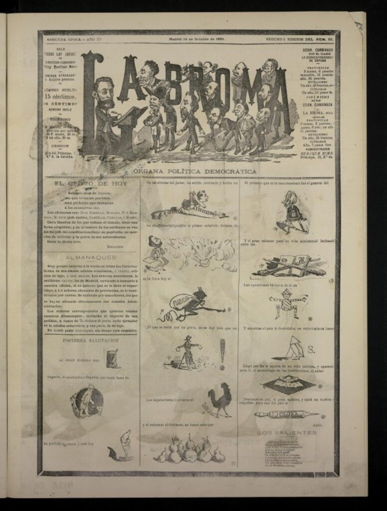 Miniatura de La Broma, de 14 de octubre de 1883, nº 93