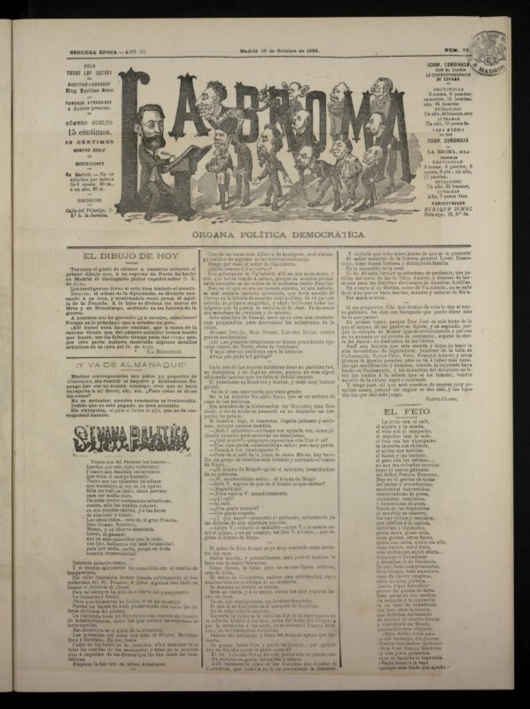 Miniatura de La Broma, de 18 de octubre de 1883, nº 94