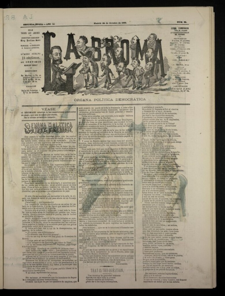 Miniatura de La Broma, de 25 de octubre de 1883, nº 95