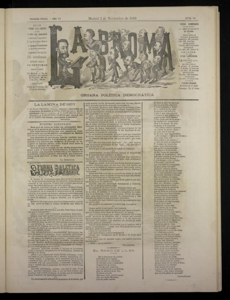 Miniatura de La Broma, de 2 de noviembre de 1883, nº 96